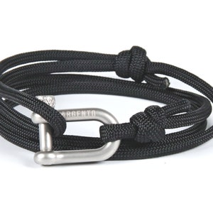 Argento Shackle Bracelet Stainless Steel Shackle Men&#39;s Wrap Bracelets Nautical Bracelets Paracord Bracelet Men&#39;s Bracelet