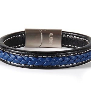 Men Leather Bracelet PREMIUM, Mens Bracelet, Leather Bracelet, Wrap Leather Bracelet, custom men bracelet, leather bracelet Argento