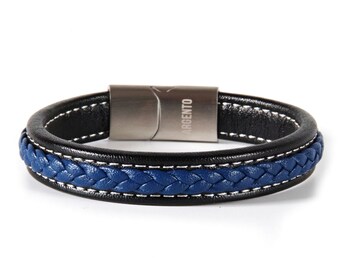 Men Leather Bracelet PREMIUM, Mens Bracelet, Leather Bracelet, Wrap Leather Bracelet, custom men bracelet, leather bracelet Argento