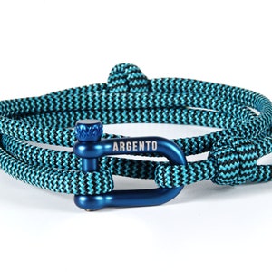 Argento Shackle Bracelet Stainless Steel Shackle Men&#39;s Wrap Bracelets Nautical Bracelets Paracord Bracelet Men&#39;s Bracelet