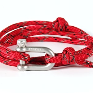 Argento Shackle Bracelet Stainless Steel Shackle Men&#39;s Wrap Bracelets Nautical Bracelets Paracord Bracelet Men&#39;s Bracelet