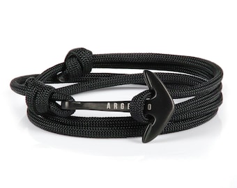 BLACK anchor bracelet, rope Bracelet, sailing Bracelet, cord bracelet men Bracelet Men Gift for Men, Rope bracelet, nautical black bracelet