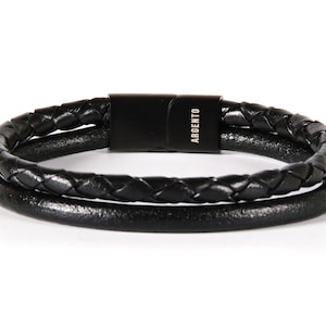 Men Leather Bracelet, Mens Bracelet, Leather Bracelet, Wrap Leather Bracelet, custom men bracelet, men&#39;s jewelry, leather bracelet Argento