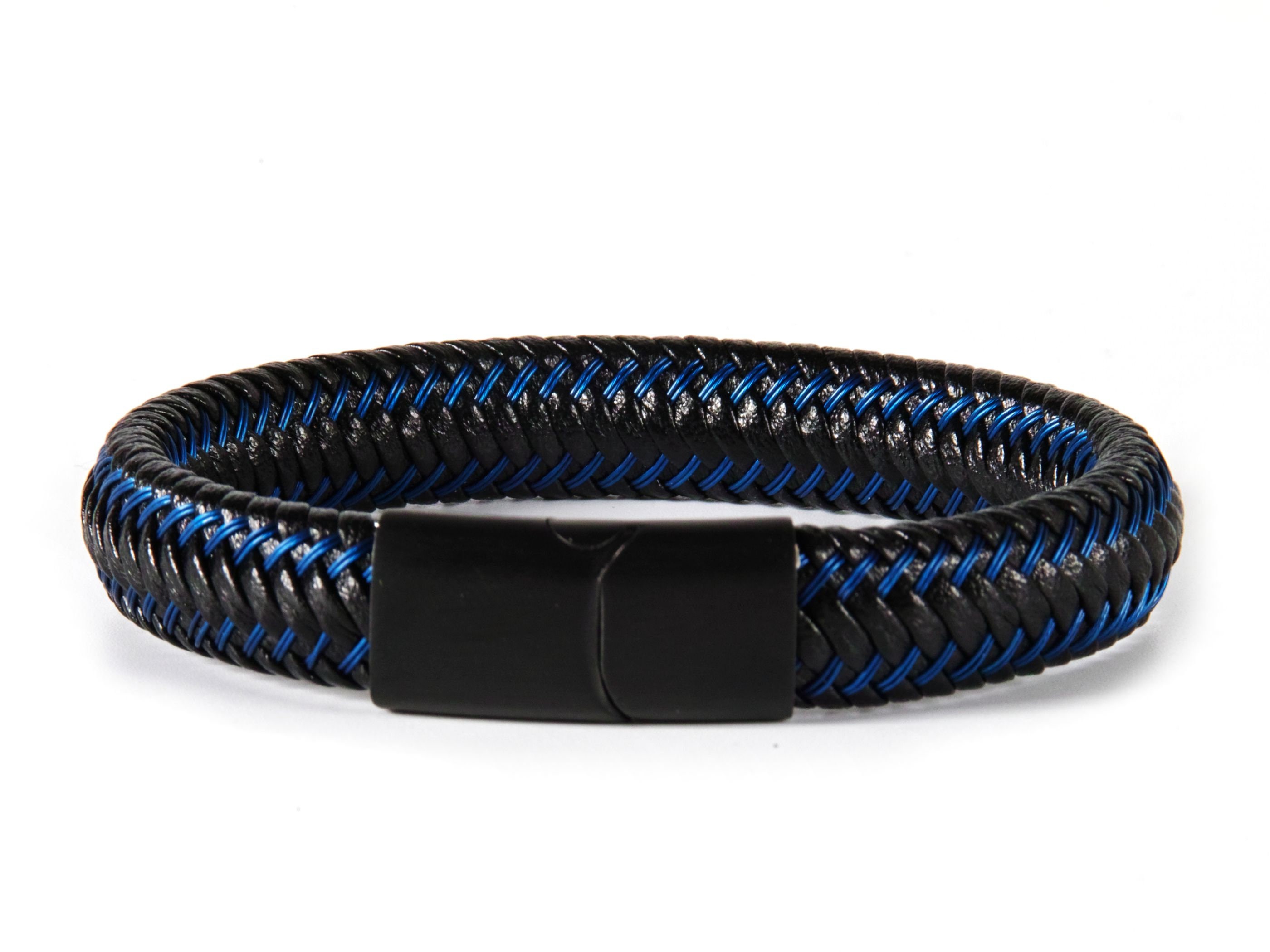 Men Leather Bracelet BLUE EXTRA Mens Bracelet Leather Etsy