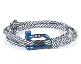 Argento Shackle Bracelet Stainless Steel Shackle Men's Wrap Bracelets Nautical Bracelets Paracord Bracelet Men's Bracelet