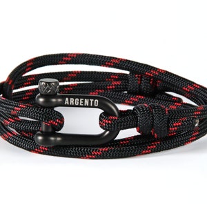 Argento Shackle Bracelet Stainless Steel Shackle Men&#39;s Wrap Bracelets Nautical Bracelets Paracord Bracelet Men&#39;s Bracelet