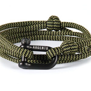Argento Shackle Bracelet Stainless Steel Shackle Men&#39;s Wrap Bracelets Nautical Bracelets Paracord Bracelet Men&#39;s Bracelet