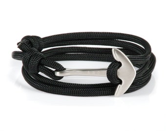 BLACK anchor bracelet, rope Bracelet, sailing Bracelet, cord bracelet men Bracelet Men Gift for Men, Rope bracelet, nautical black bracelet