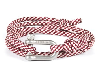 Argento Shackle Bracelet Stainless Steel Shackle Men's Wrap Bracelets Nautical Bracelets Paracord Bracelet Men's Bracelet