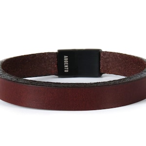 Men Leather Bracelet, Mens Bracelet, Leather Bracelet, Wrap Leather Bracelet, custom men bracelet, men&#39;s jewelry, leather bracelet Argento