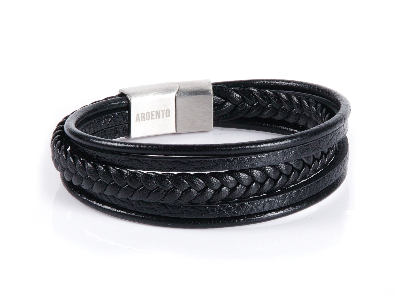 Mens Leather Bracelet Black Men Bracelet Black Bracelet Men Etsy