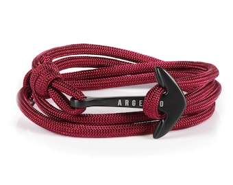Burgundy anchor bracelet, rope Bracelet, sailing Bracelet, cord bracelet men Bracelet Men Gift for Men, Rope bracelet, nautical  bracelet