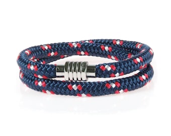Pulsera de hombre, pulsera de cuerda, pulsera de navegación para hombre, pulseras para hombre, pulsera náutica, Paracord, Argento