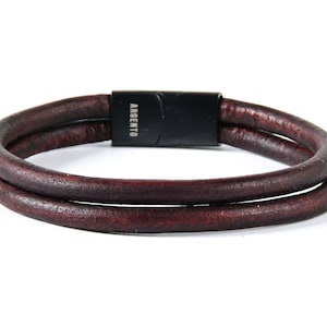 Men Leather Bracelet, Mens Bracelet, Leather Bracelet, Wrap Leather Bracelet, custom men bracelet, men's jewelry, leather bracelet Argento