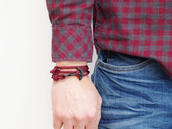Red anchor bracelet sale