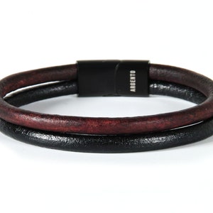 Men Leather Bracelet, Mens Bracelet, Leather Bracelet, Wrap Leather Bracelet, custom men bracelet, men&#39;s jewelry, leather bracelet Argento