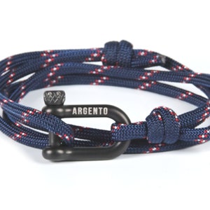 Argento Shackle Bracelet Stainless Steel Shackle Men&#39;s Wrap Bracelets Nautical Bracelets Paracord Bracelet Men&#39;s Bracelet