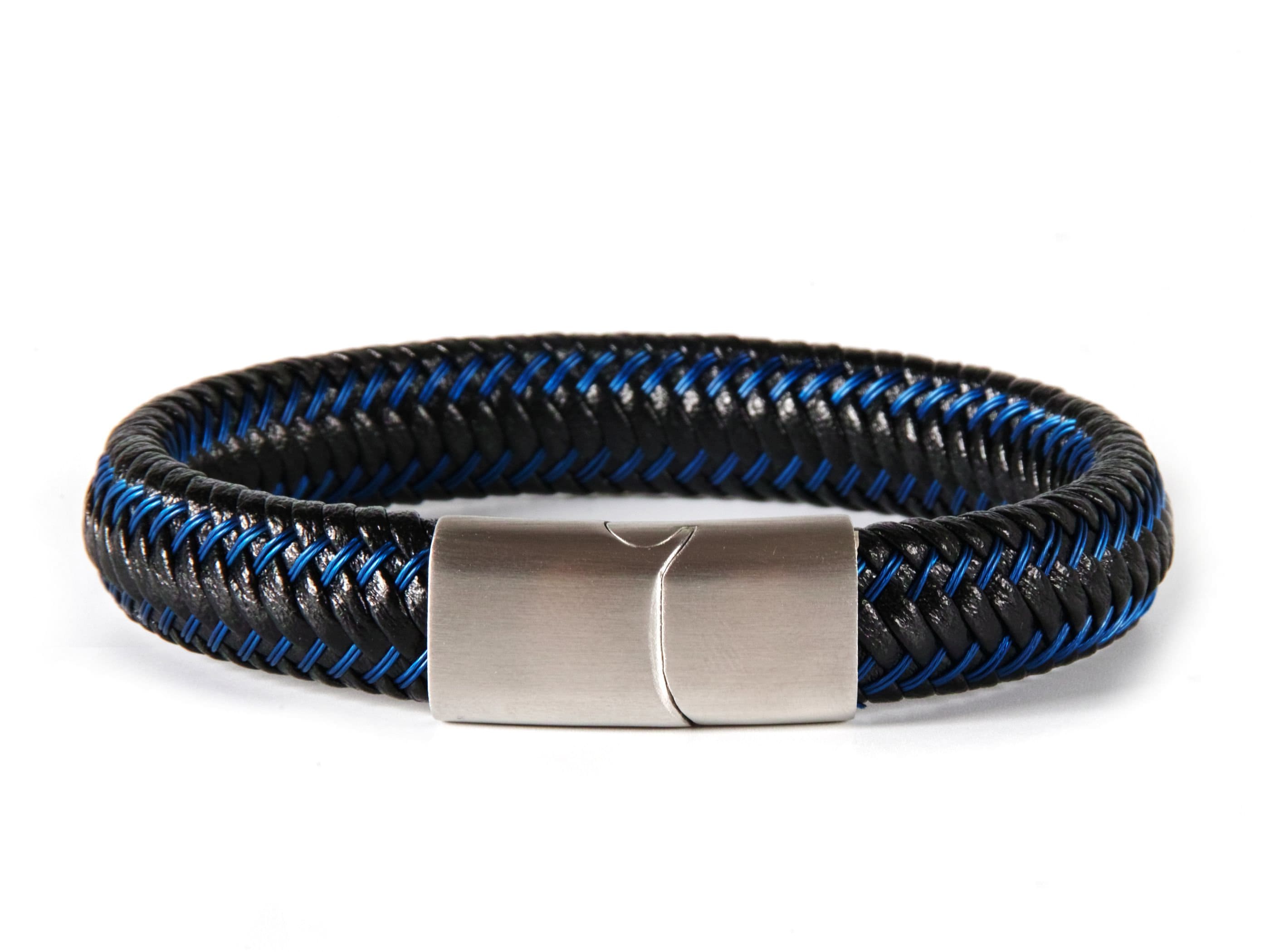 Men Leather Bracelet BLUE EXTRA Mens Bracelet Leather Etsy UK