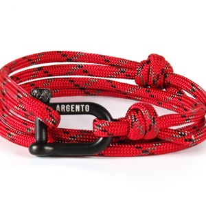 Argento Shackle Bracelet Stainless Steel Shackle Men&#39;s Wrap Bracelets Nautical Bracelets Paracord Bracelet Men&#39;s Bracelet