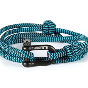 Argento Shackle Bracelet Stainless Steel Shackle Men&#39;s Wrap Bracelets Nautical Bracelets Paracord Bracelet Men&#39;s Bracelet