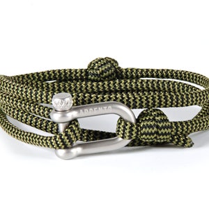 Argento Shackle Bracelet Stainless Steel Shackle Men&#39;s Wrap Bracelets Nautical Bracelets Paracord Bracelet Men&#39;s Bracelet