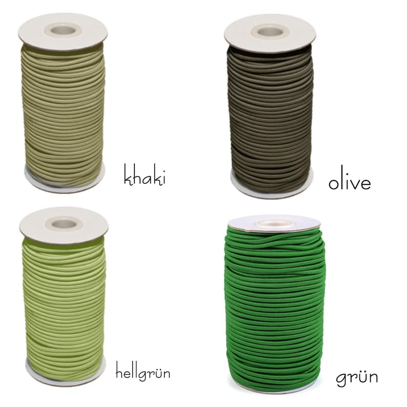 Cordino elastico in gomma da 3 mm al metro – 3 m – 26 colori | Coulisse per cappuccio per felpe, borse da palestra e cucito fai da te (0,90/metro) immagine 6