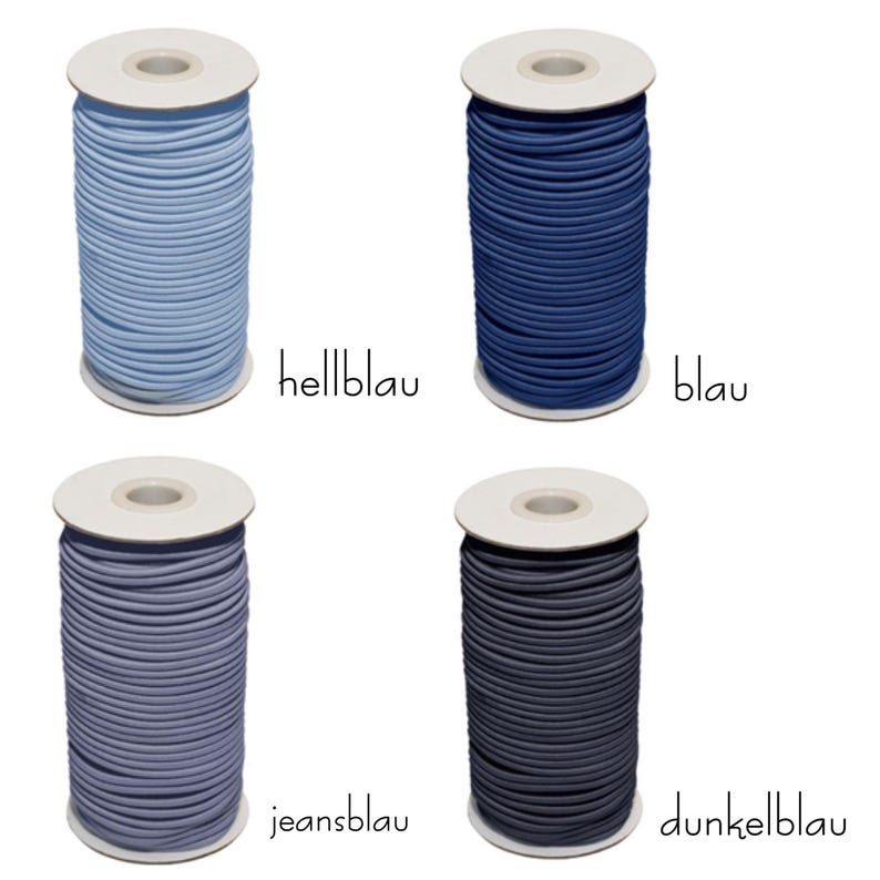 Cordino elastico in gomma da 3 mm al metro – 3 m – 26 colori | Coulisse per cappuccio per felpe, borse da palestra e cucito fai da te (0,90/metro) immagine 4