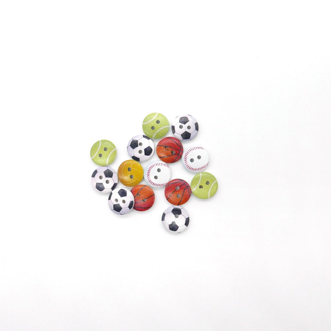 Wooden Buttons Sport Balls, 10 Pieces - Etsy