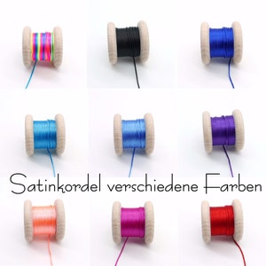 5 metros (0,46 EUR/metro), cordón de satén, cordón de satén, diámetro aprox. 1,5 mm