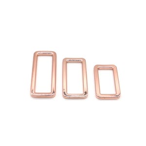 Pierścienie kwadratowe 25 mm 32 mm 38 mm miedziane – Zestaw 2 metalowych pierścieni do toreb i plecaków – Akcesoria taśmowe DIY