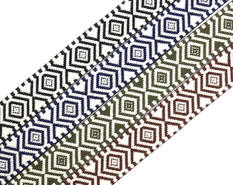 2 meters (EUR 2.80/meter) webbing diamonds (large) in green, blue, black and brown, width approx. 38 mm