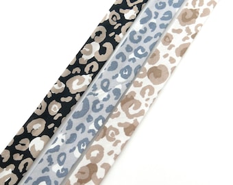 Bias tape with leopard print, 20 mm – cotton binding tape, 2 m, animal print for sewing & DIY