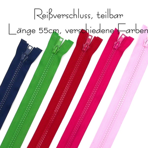 Reißverschluss teilbar, 55 cm