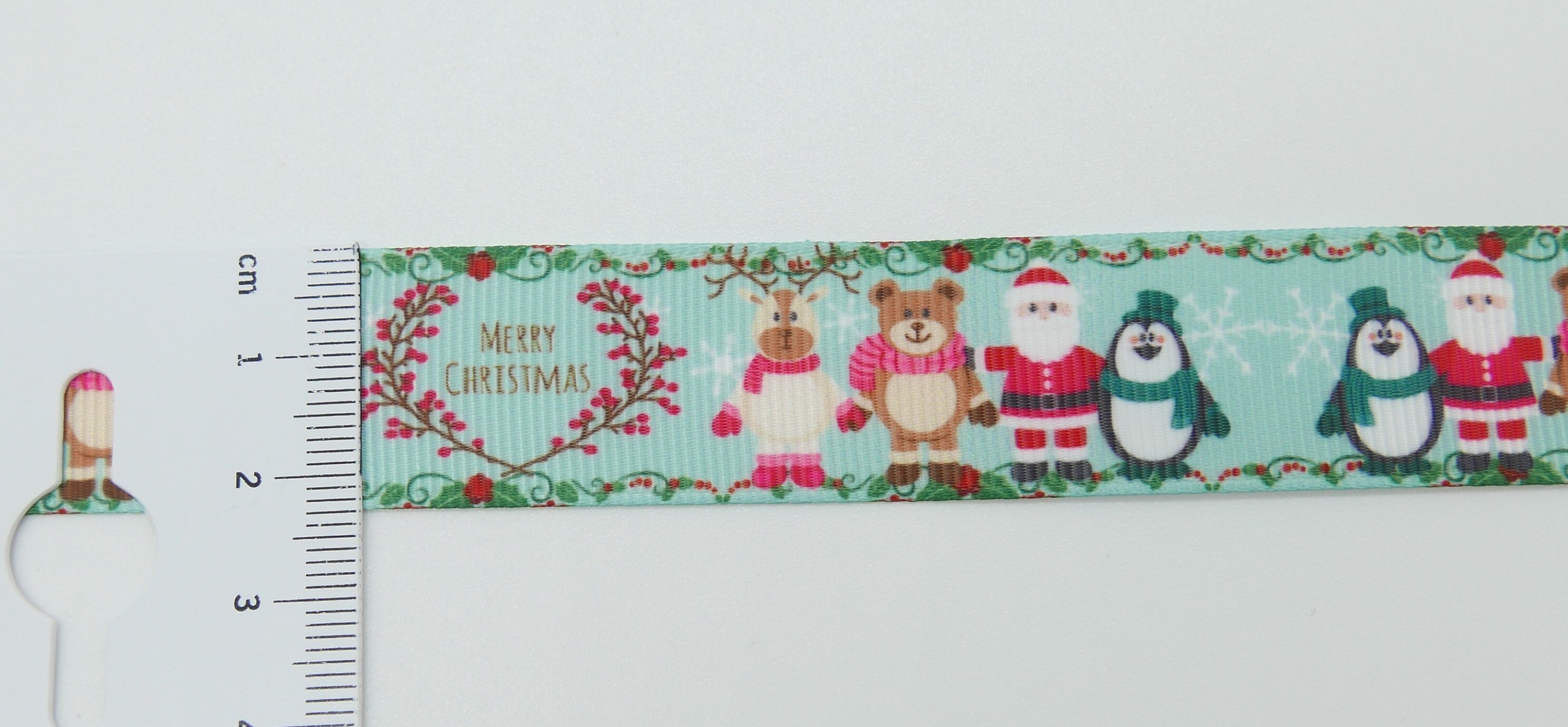 2 metros (1,60 EUR/metro), cinta de grosgrain con letras Feliz Navidad