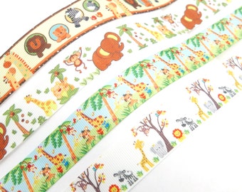 2 meters (EUR 1.60/meter), grosgrain ribbon Safari / Zoo - various motifs