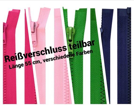 2-way zipper 80 cm grey divisible