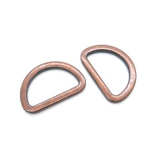 Semianello D-ring - passaggio 25 mm, 2 pezzi, rame antico/rame vecchio, marca Zipper Zoo