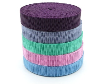 Gurtband-Set 15mm - 20,5Meter (0,55 EUR/m): Aubergine, hellblau, rosa, mint, grau