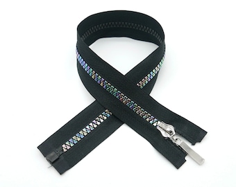 Divisible zipper, 40 cm, rainbow colored