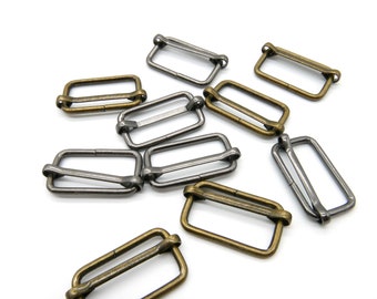 10 sliders, black or brass, 25 mm