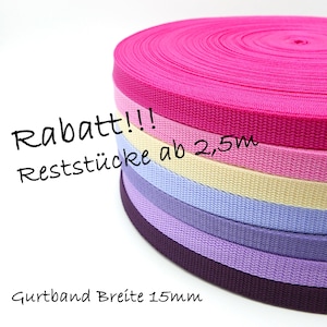 Reststücke - (0,60 EUR/m), Gurtband Polypropylen, Breite ca. 15 mm