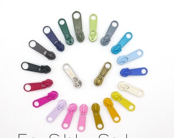 10 zippers/sliders for spiral 5 mm, different colors to choose from