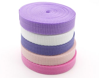 Webbing set 15 mm - 20.4 meters (0.55 EUR/meter): purple, pink, white