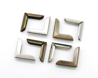 Book corners/pocket corners, smooth (medium) - 10 pieces, 15 x 15 mm, 4 mm thick