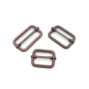 Fibbia a scala con regolatore slider, 2 pezzi, rame antico (Zipper Zoo)