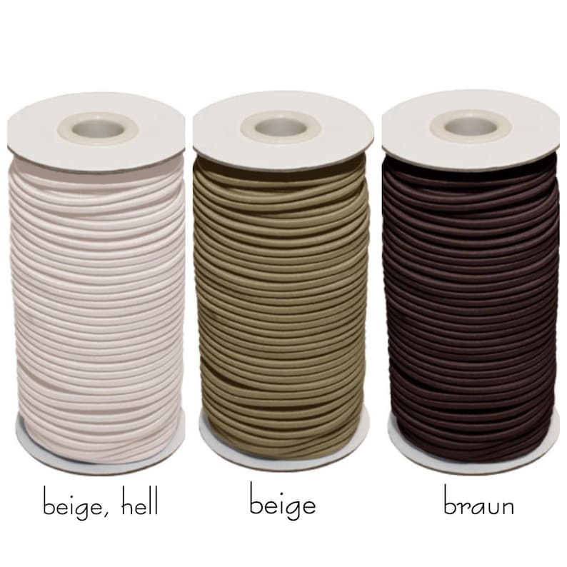 Cordino elastico in gomma da 3 mm al metro – 3 m – 26 colori | Coulisse per cappuccio per felpe, borse da palestra e cucito fai da te (0,90/metro) immagine 8