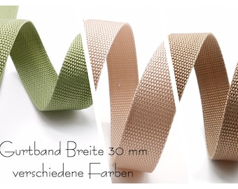 Sangle en polypropylène de 30 mm | Vendue au mètre (3 m) pour sacs, porte-clés et couture DIY | Nombreuses couleurs