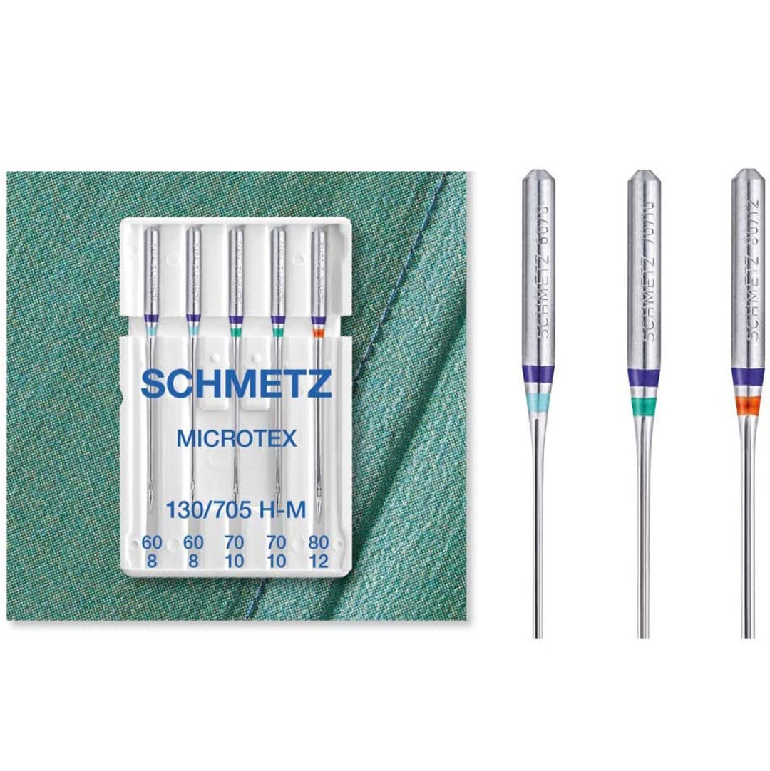 Schmetz Microtex Needle Sewing Machine Needles 130/705 H-M MICROTEX 60 ...