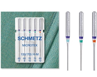 Schmetz Microtex needles, 130/705 H-M, various sizes 60 / 70 / 80 / 90