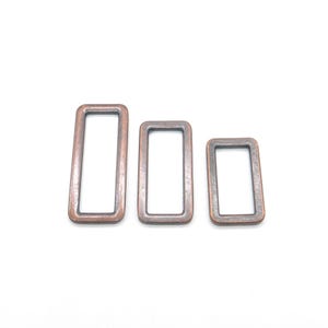 Antyczne miedziane kwadratowe pierścienie 25 mm 32 mm 38 mm – Zestaw 2 metalowych pierścieni do toreb i plecaków – Akcesoria Vintage DIY